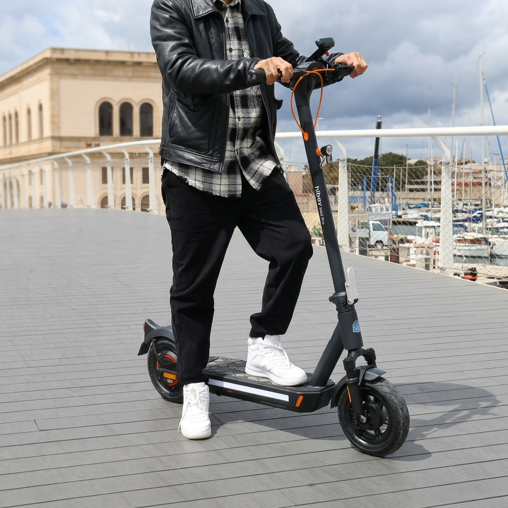 Fahrer mit dem Hiboy MAX Pro E-Scooter
